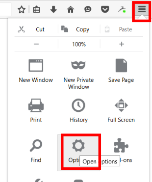 firefox options menu