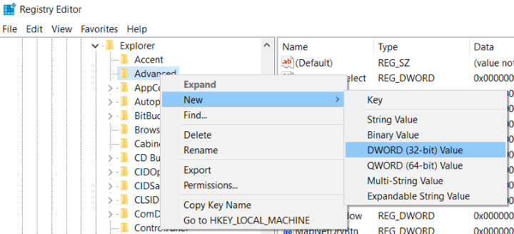 windows registry new value